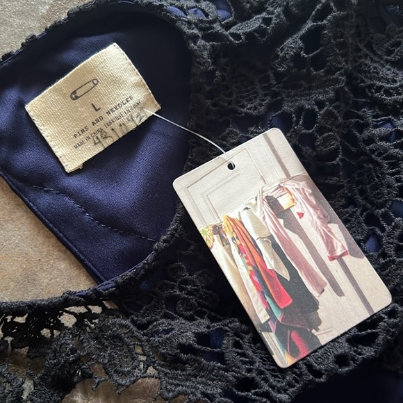 ⭐️BOGO FREE⭐️ URBAN OUTFITTERS Pins and Needles Navy and black NWT size L - Picture 14 of 14